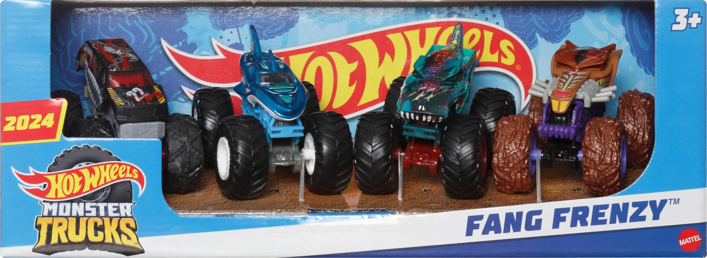 Hot Wheels Monster Trucks 4-Pack – 1:64 Scale with Giant Wheels