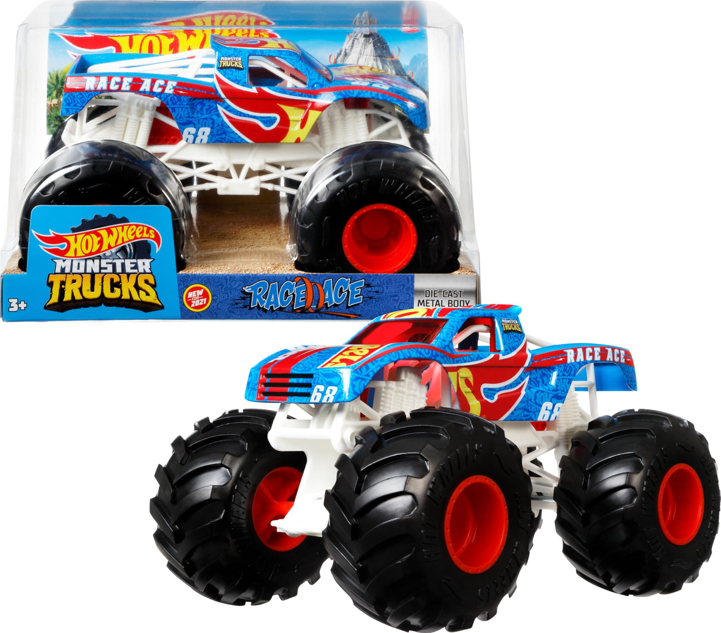 Hot Wheels Monster Trucks Oversized 1:24 Scale Die-Cast – Race Ace