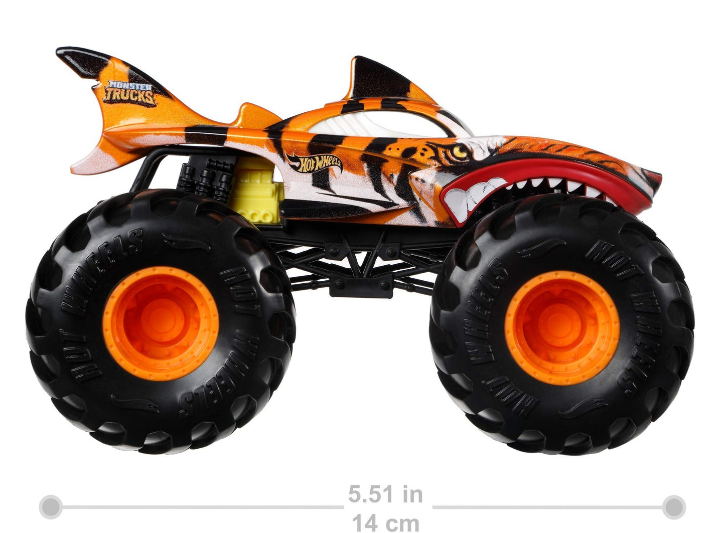 Hot Wheels Monster Trucks Tiger Shark 1:24 Die-Cast with Giant Wheels – Ages 3-8