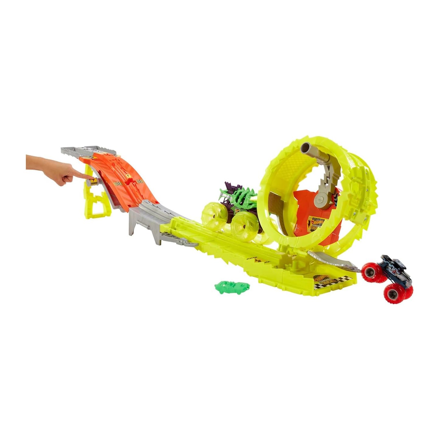 Hot Wheels Monster Trucks Track Set: Oversized Skelesaurus & Bone Shaker