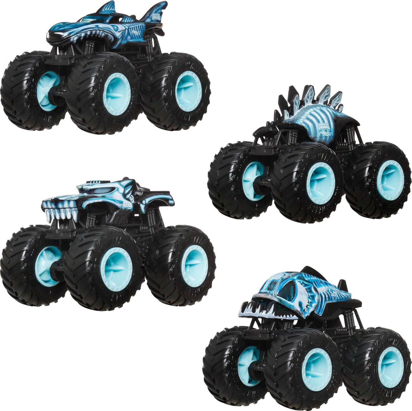 Hot Wheels Monster Trucks 4-Pack – X-Ray Themed 1:64 Scale with Exclusive Truck