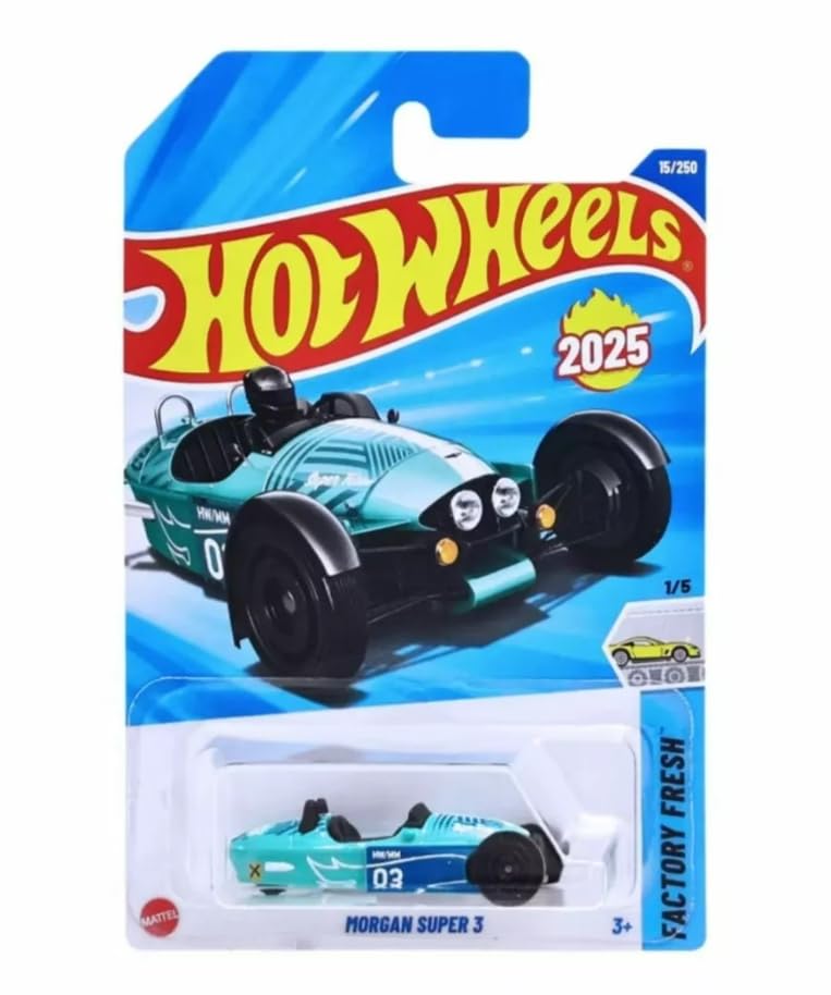 Hot Wheels Morgan Super 3 Teal 1:64 Die Cast Car - Factory Fresh