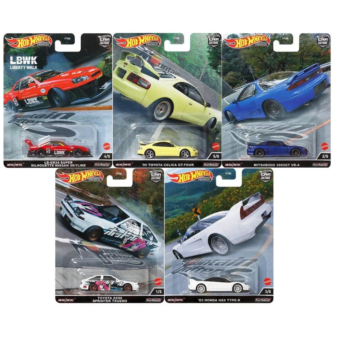 Hot Wheels 2022 Premium Car Culture Mountain Drifters – Complete Set of 5 Diecast Vehicles