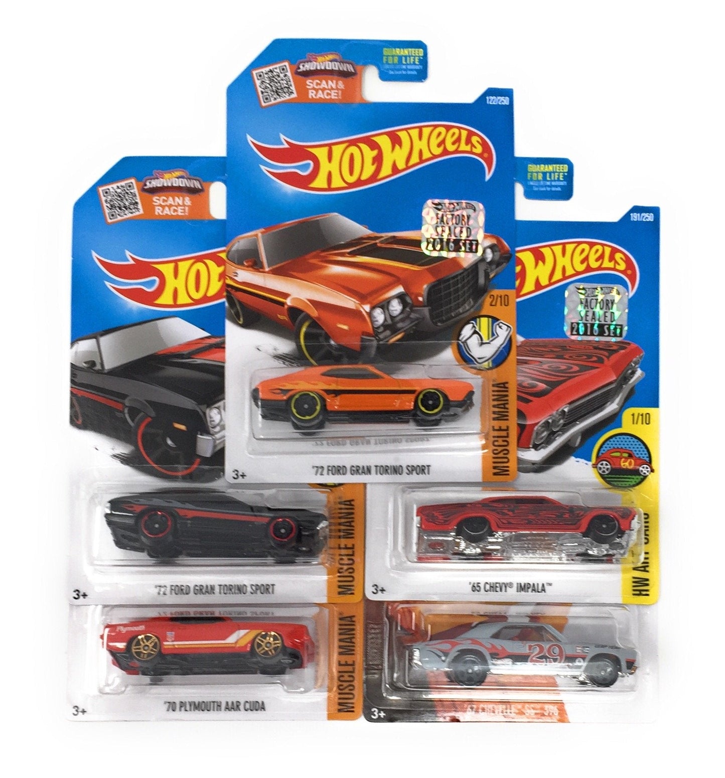 Hot Wheels Muscle Car Madness 1:64 Diecast 5-Pack – Random American Muscle Cars