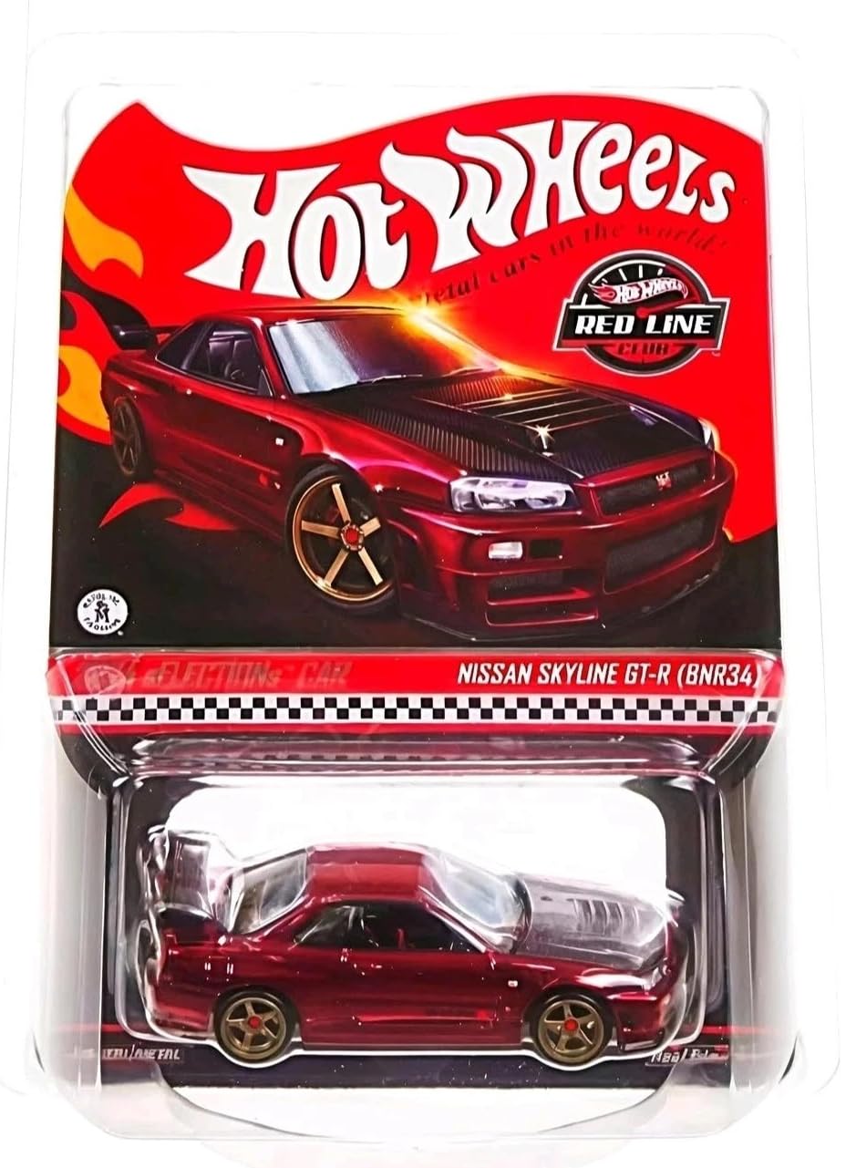 Hot Wheels RLC Nissan Skyline GT-R (BNR34) – sELECTIONs Oxblood Red | 1:64 Collectible