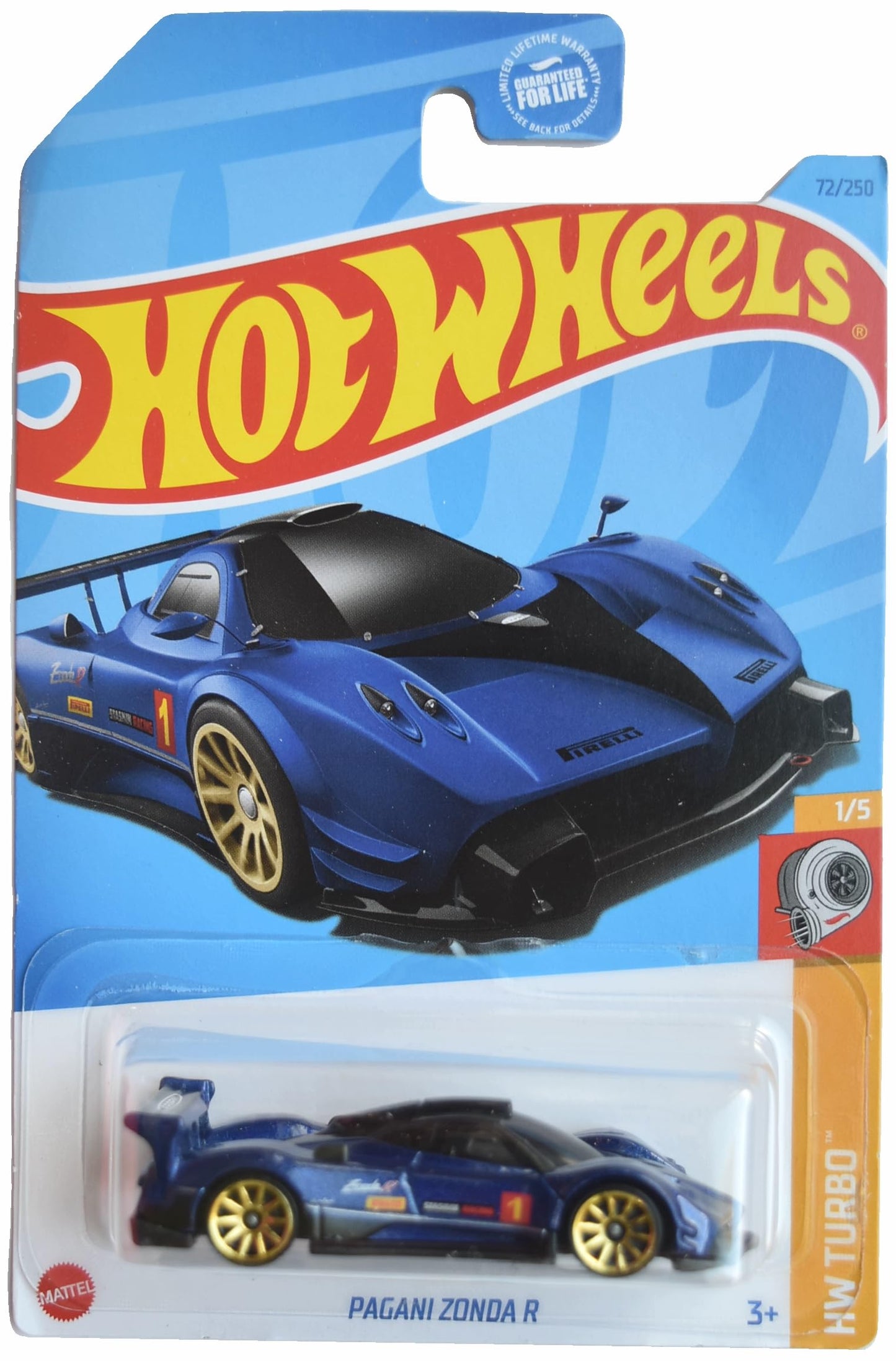Hot Wheels Pagani Zonda R HW Turbo 1/5 Blue | 72/250 Die-Cast Car