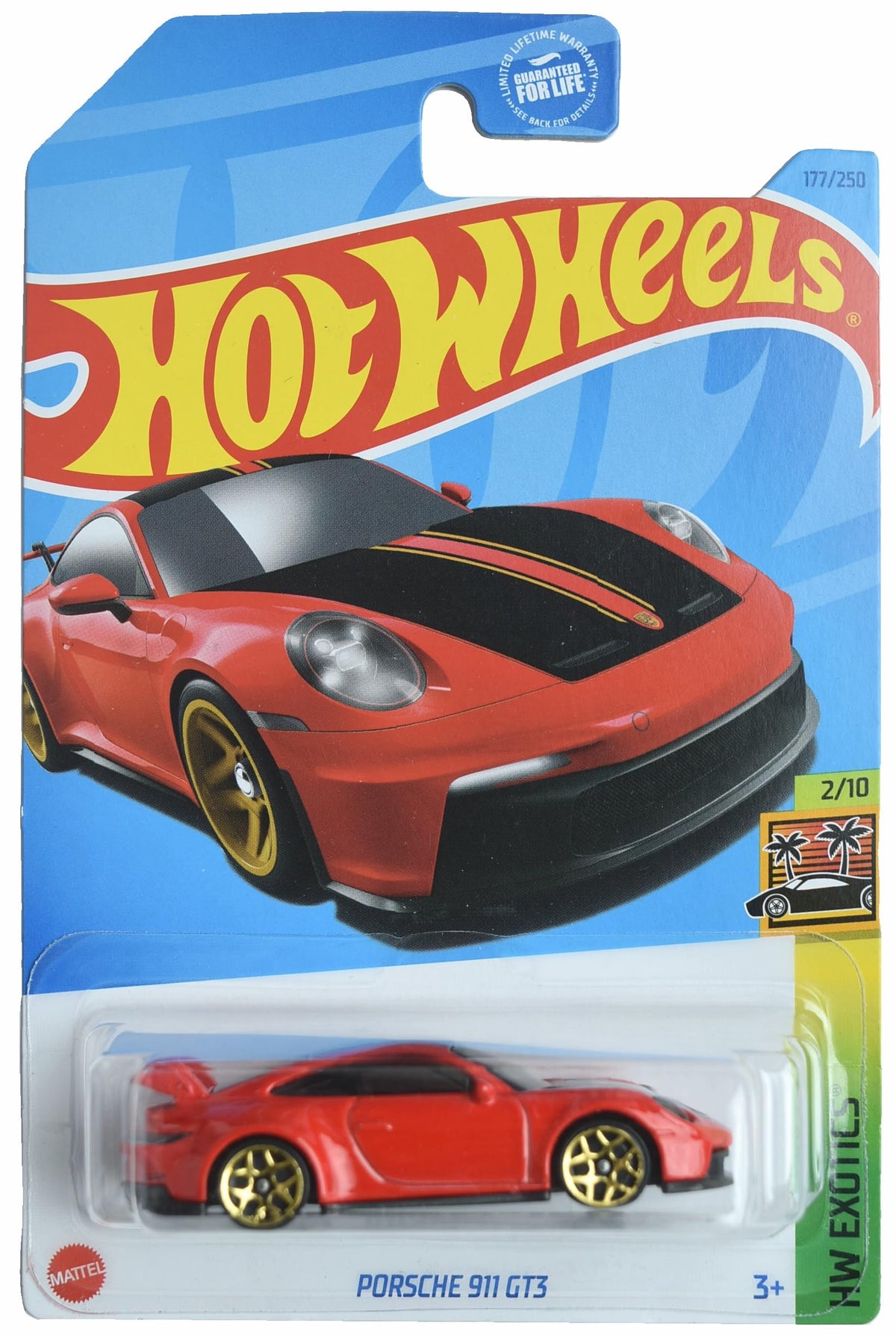 Hot Wheels Porsche 911 GT3 Exotics 2/10 Red – 1:64 Die-Cast Car (177/250)