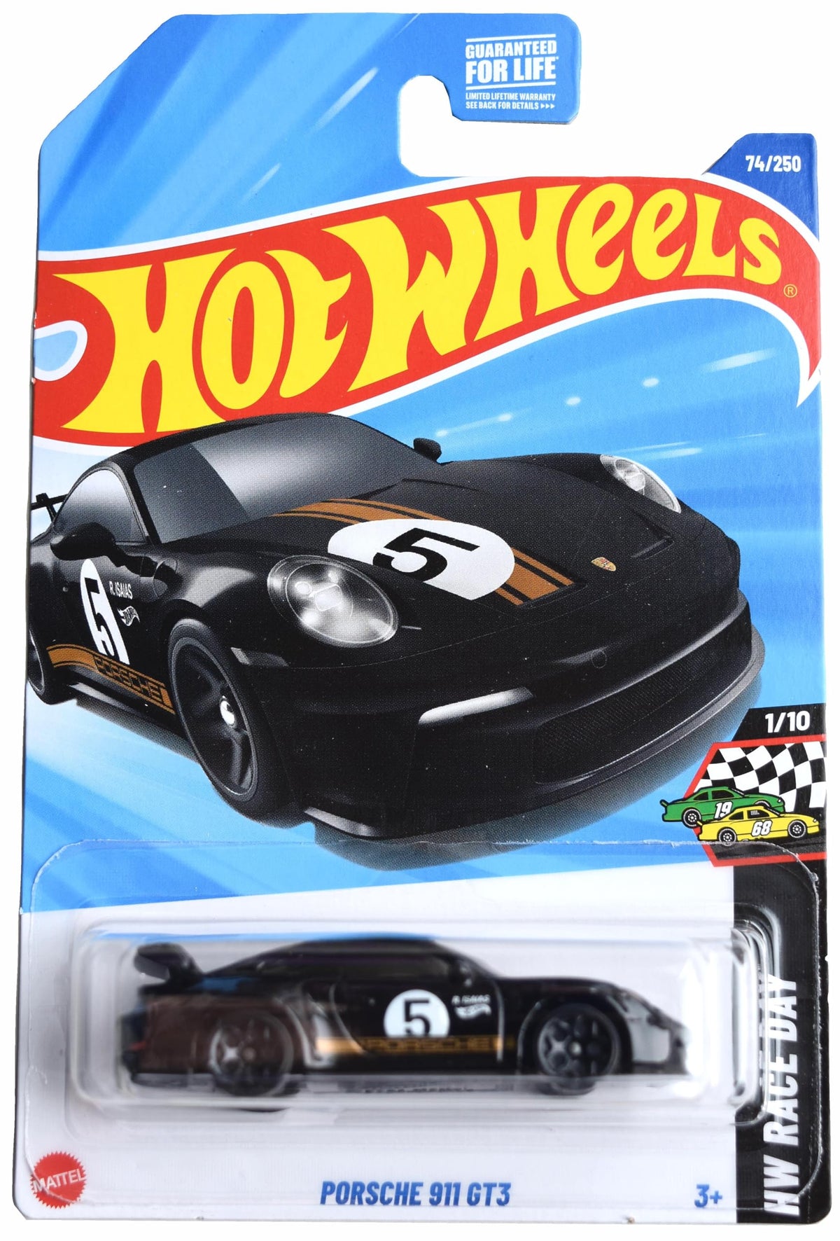 Hot Wheels Porsche 911 GT3 HW Race Day Black 74/250 – 1:64 Die-Cast
