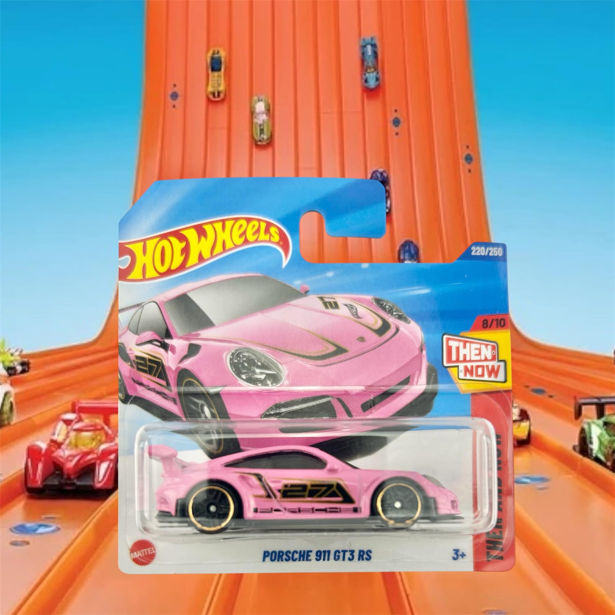Hot Wheels Porsche 911 GT3 RS Pink Die-Cast – Then and Now Collection (1:64)