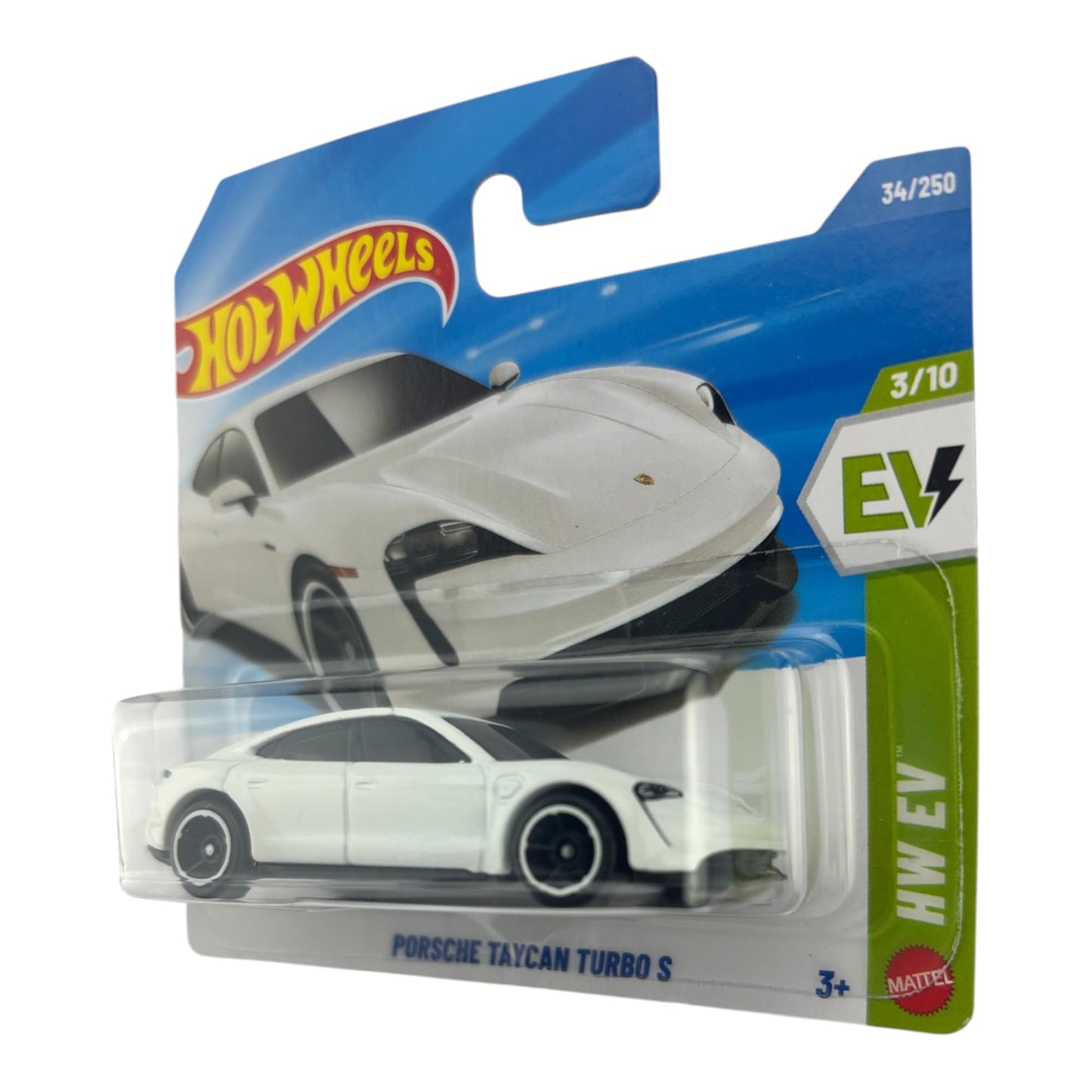 Hot Wheels Porsche Taycan Turbo S 1:64 Diecast – White, HW EV 3/10, 34/250