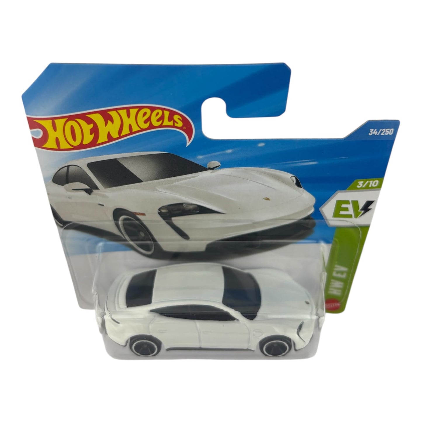 Hot Wheels Porsche Taycan Turbo S 1:64 Diecast – White, HW EV 3/10, 34/250