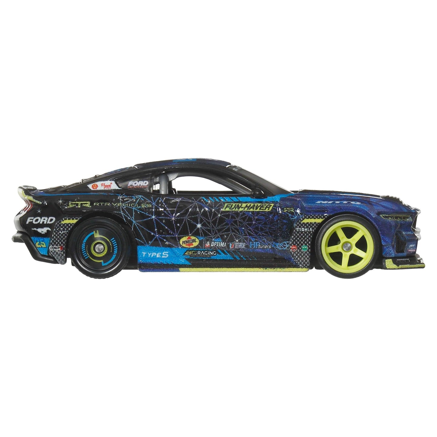Hot Wheels Premium Car Culture 1:64 Scale Mustang RTR Spec 5-FD – Real Riders Tires, Metal/Metal Body