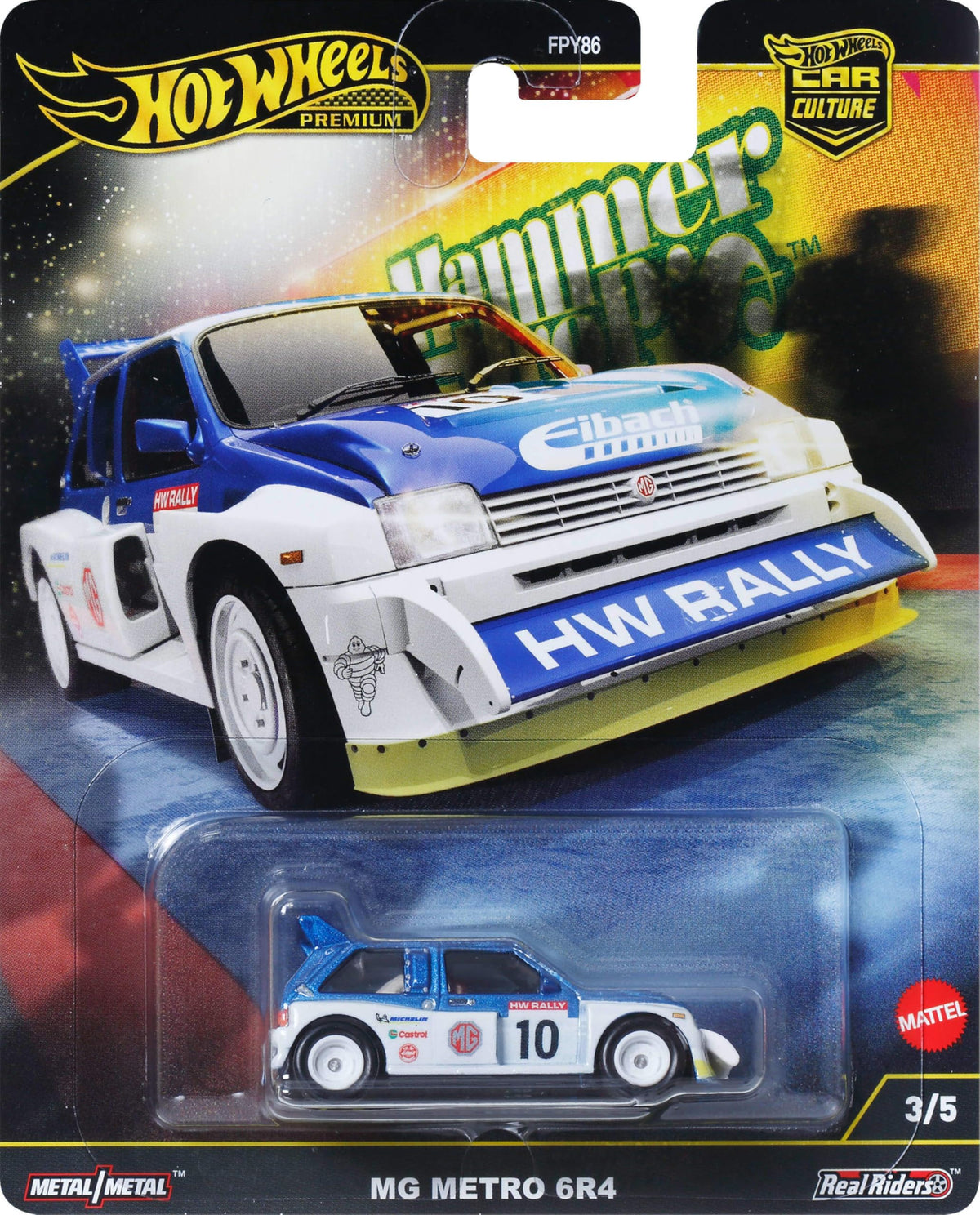 Hot Wheels Premium Car Culture 1:64 Die-Cast 86 MG Metro 6R4 with Real Riders Tires
