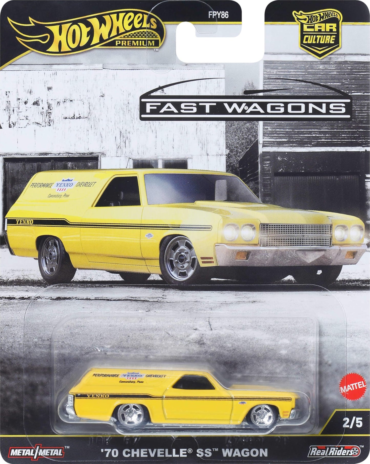 Hot Wheels Premium Car Culture 1:64 Chevelle SS Wagon – Real Riders Die-Cast Collectible