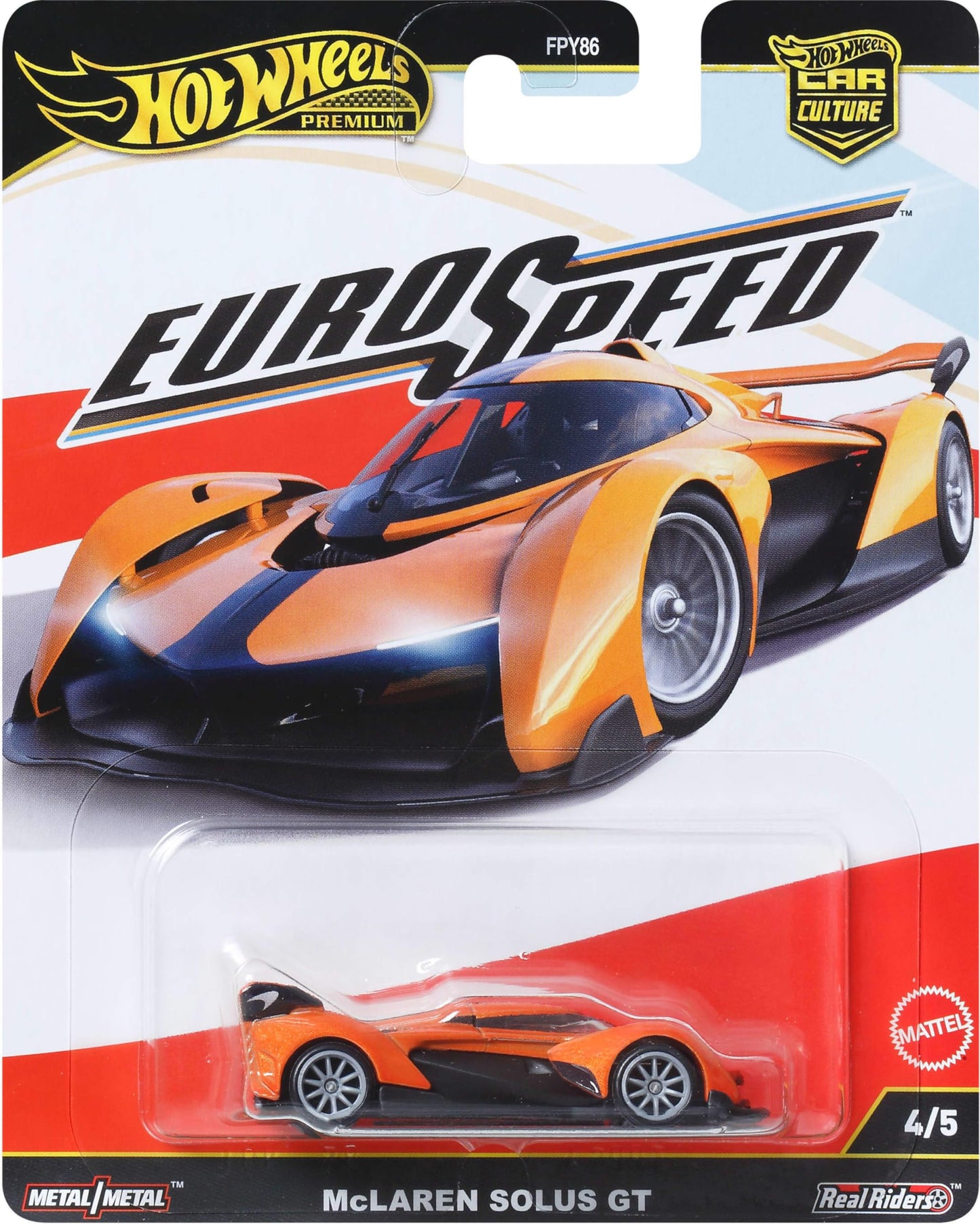 Hot Wheels Premium Car Culture: McLaren Solus GT 1:64 Die-Cast with Real Riders Tires