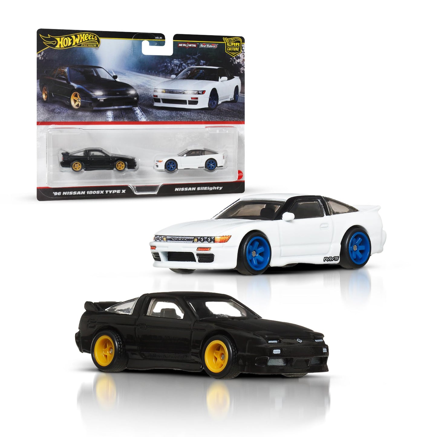 Hot Wheels Premium Car Culture 2-Pack – 1:64 Real Riders, Metal/Metal Chassis