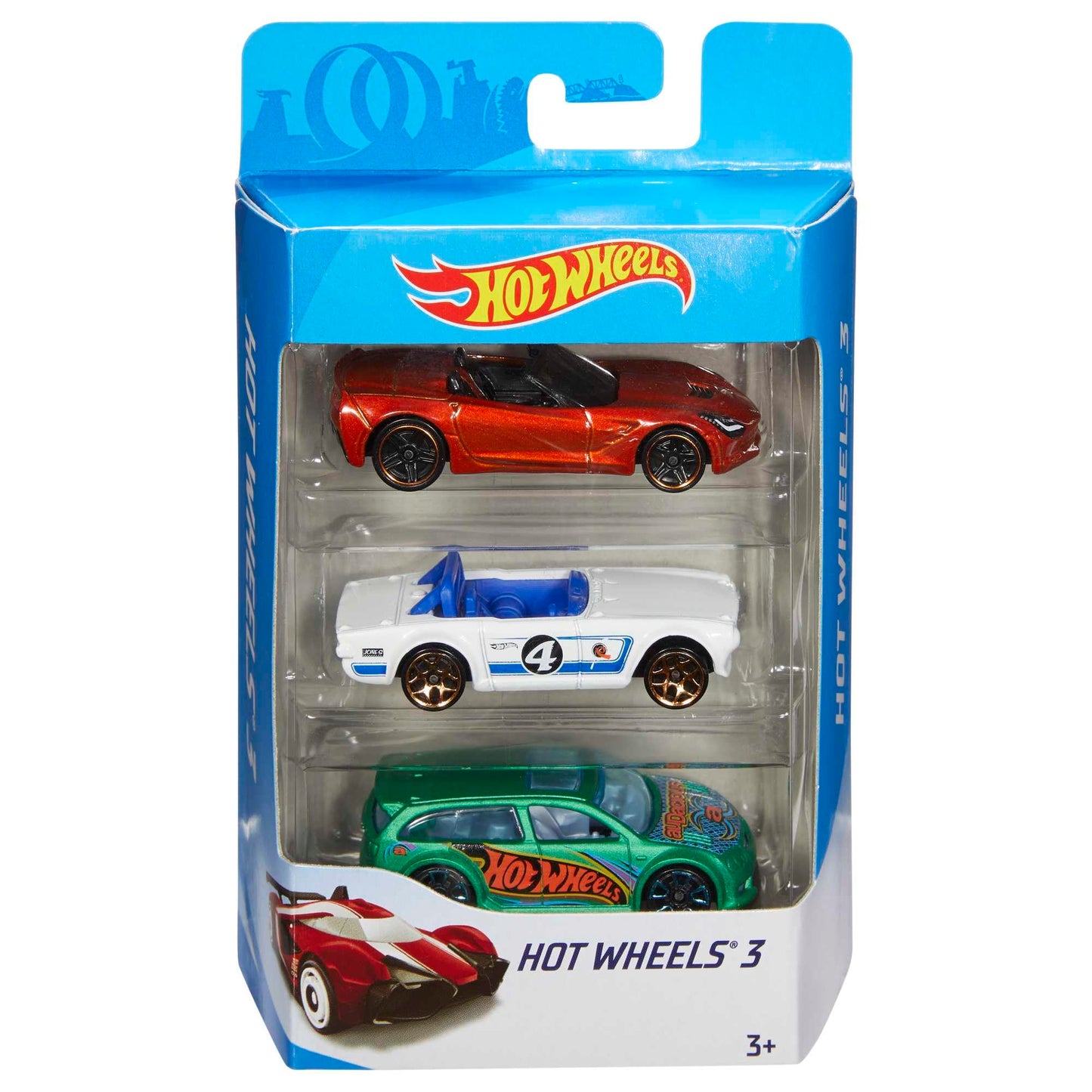 Hot Wheels 3 Car Pack – 1:64 Scale Die-Cast Vehicles | Starter Set for Kids 3+