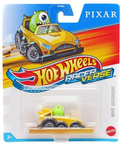 Hot Wheels RacerVerse Car – Mike Wazowski, Monsters, Inc. Green 6.5-Inch Die-Cast (Ages 3+)
