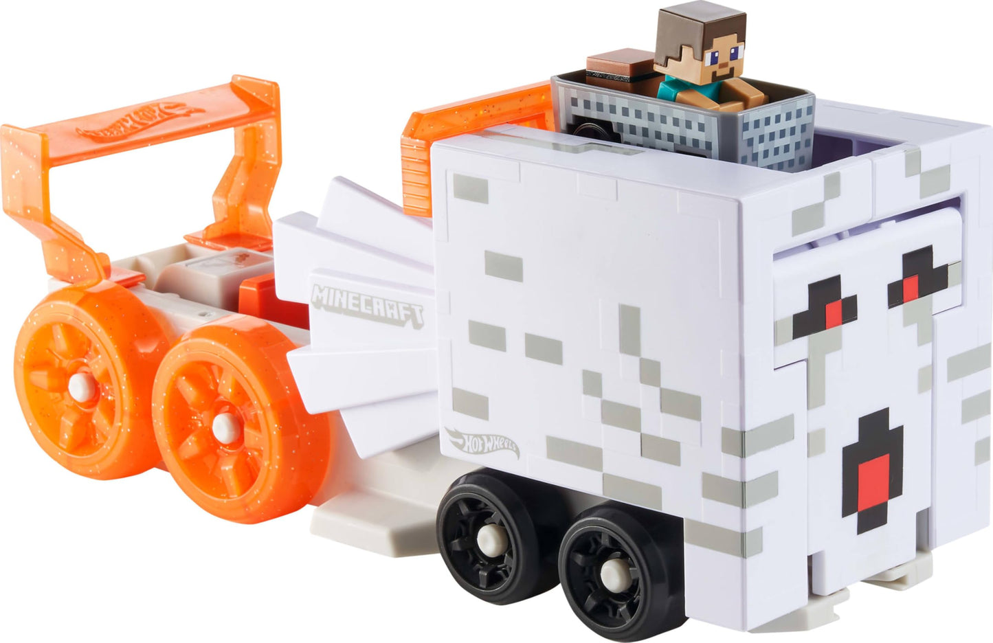 Hot Wheels RacerVerse Minecraft Ghast Launcher with Die-Cast Steve Vehicle