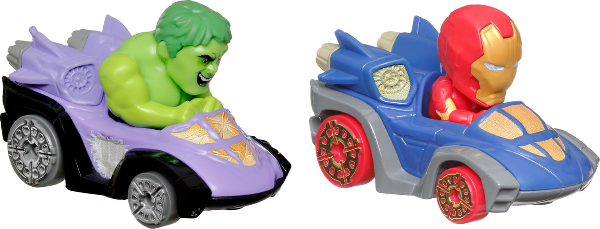 Hot Wheels RacerVerse Hulk & Iron Man 2-Pack Die-Cast Cars for Track Racing