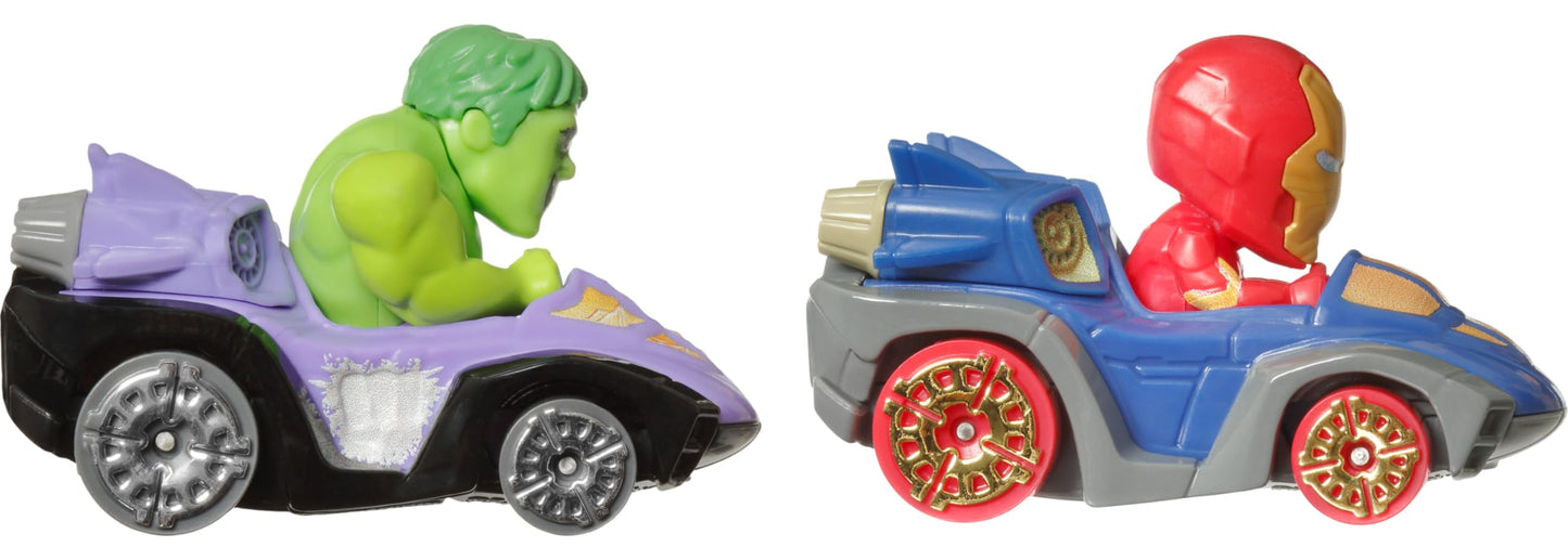 Hot Wheels RacerVerse Hulk & Iron Man 2-Pack Die-Cast Cars for Track Racing