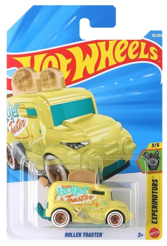 Hot Wheels Roller Toaster Yellow – Experimotors 3/5, 1:64 Diecast Toy Vehicle