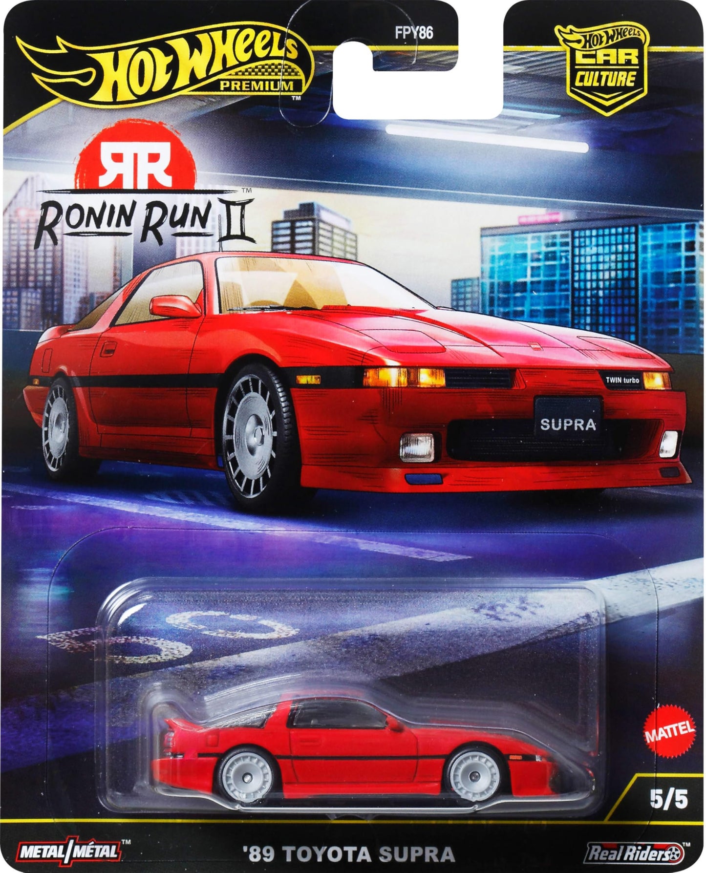 Hot Wheels Premium Car Culture Ronin Run 2 Toyota Supra A70 – Real Riders Die-Cast 1:64