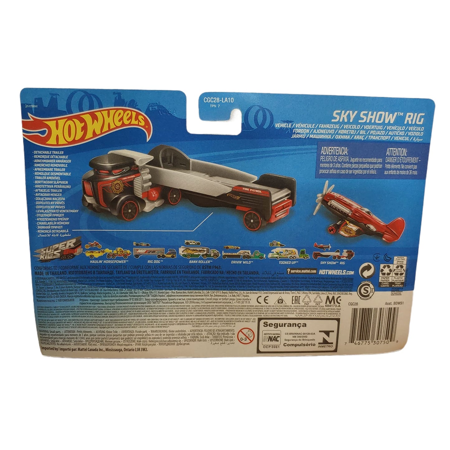 Hot Wheels Super Rigs Sky Show Rig – Diecast Car with Detachable Trailer and Airplane