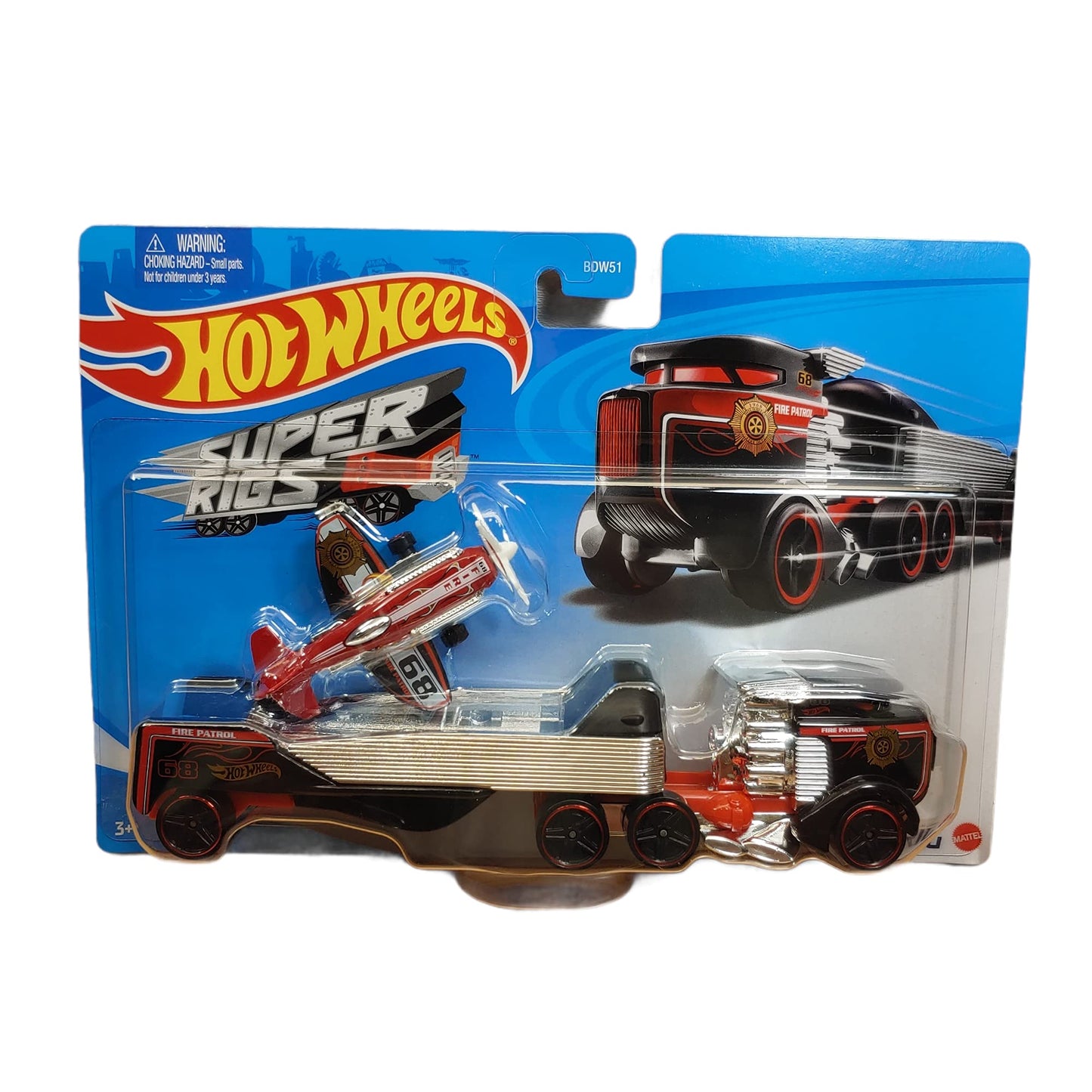 Hot Wheels Super Rigs Sky Show Rig – Diecast Car with Detachable Trailer and Airplane