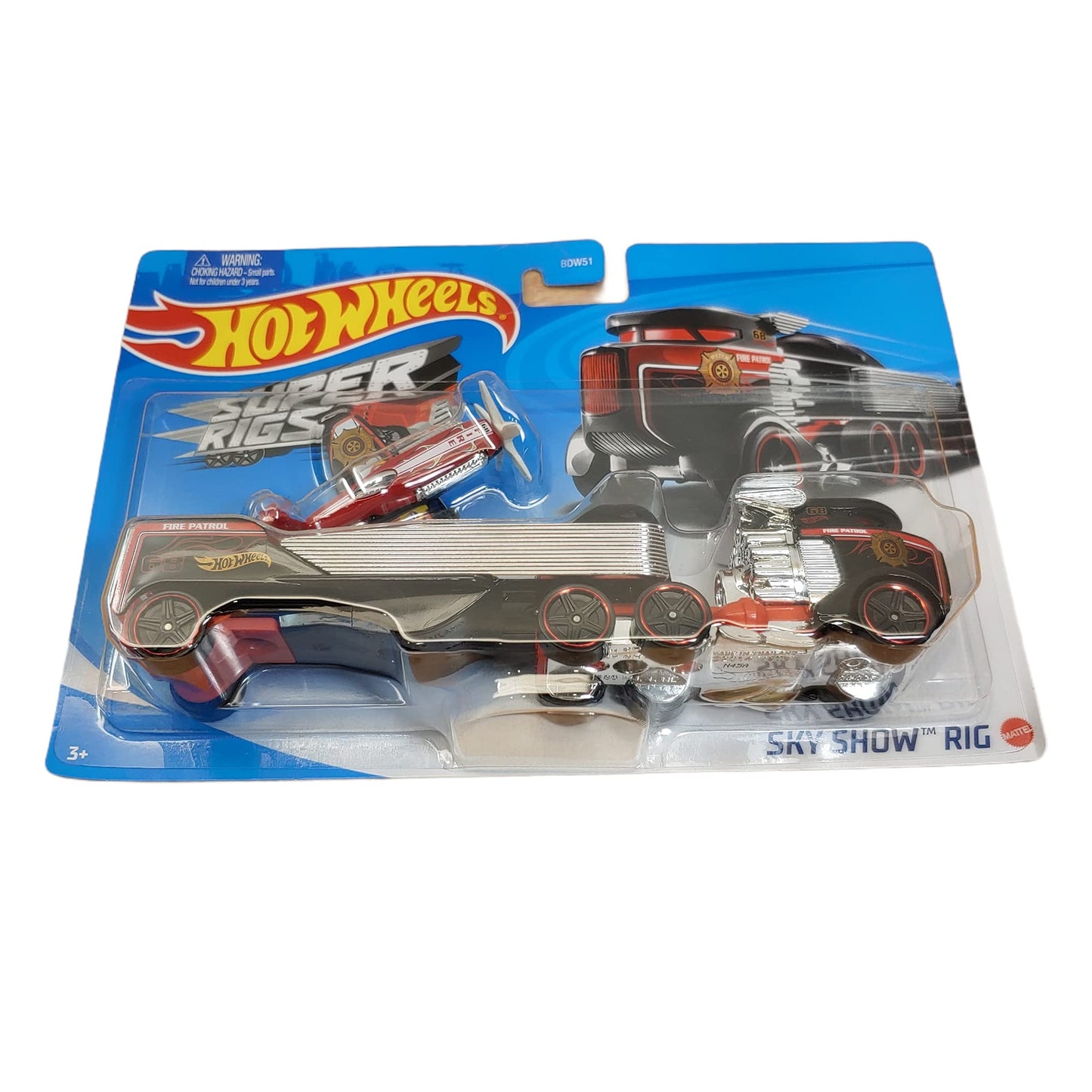 Hot Wheels Super Rigs Sky Show Rig – Diecast Car with Detachable Trailer and Airplane