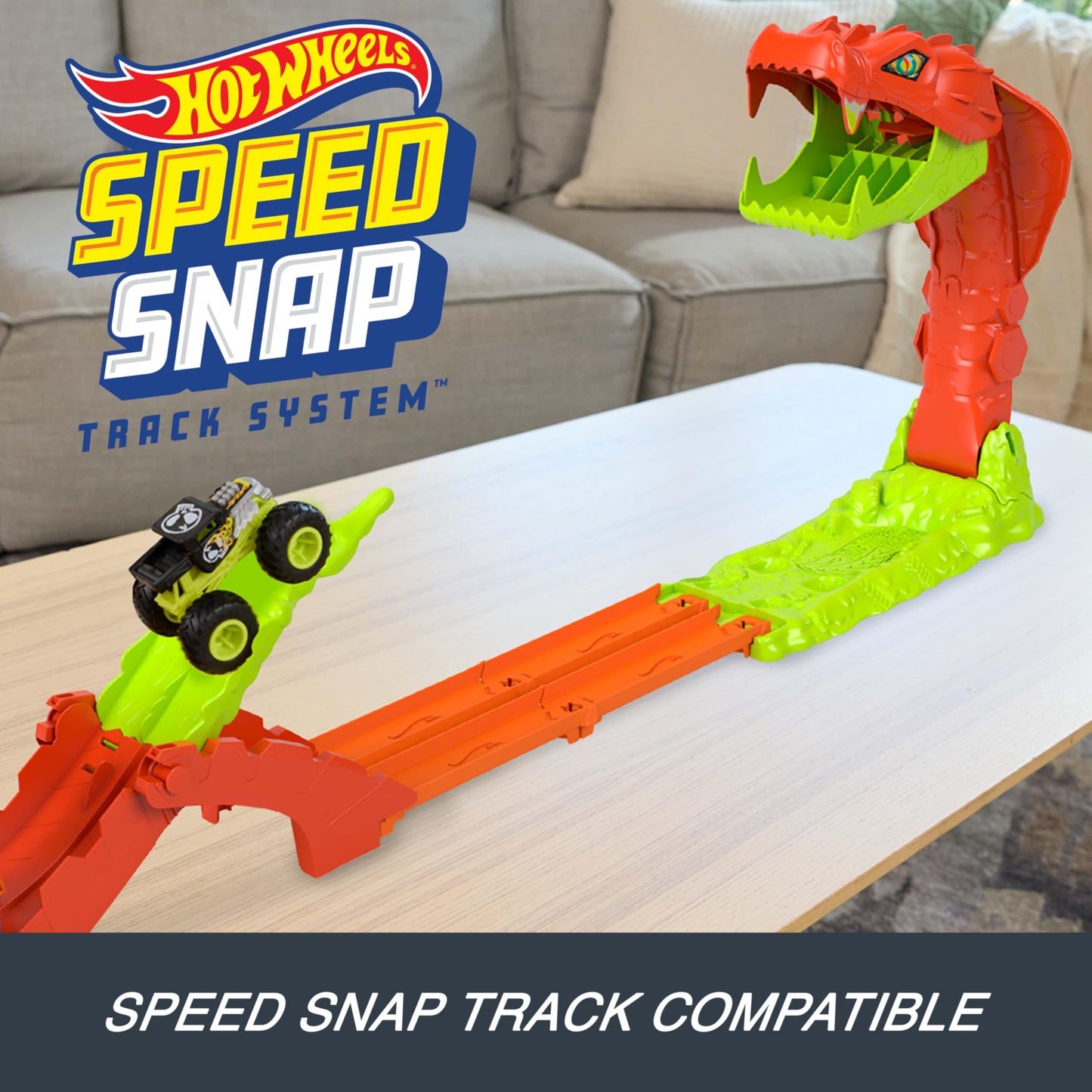 Hot Wheels Snake Slam Takedown Playset with Bone Shaker – 1:64 Vehicle Included