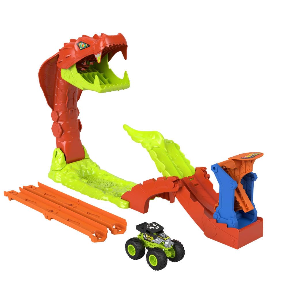 Hot Wheels Snake Slam Takedown Playset with Bone Shaker – 1:64 Vehicle Included