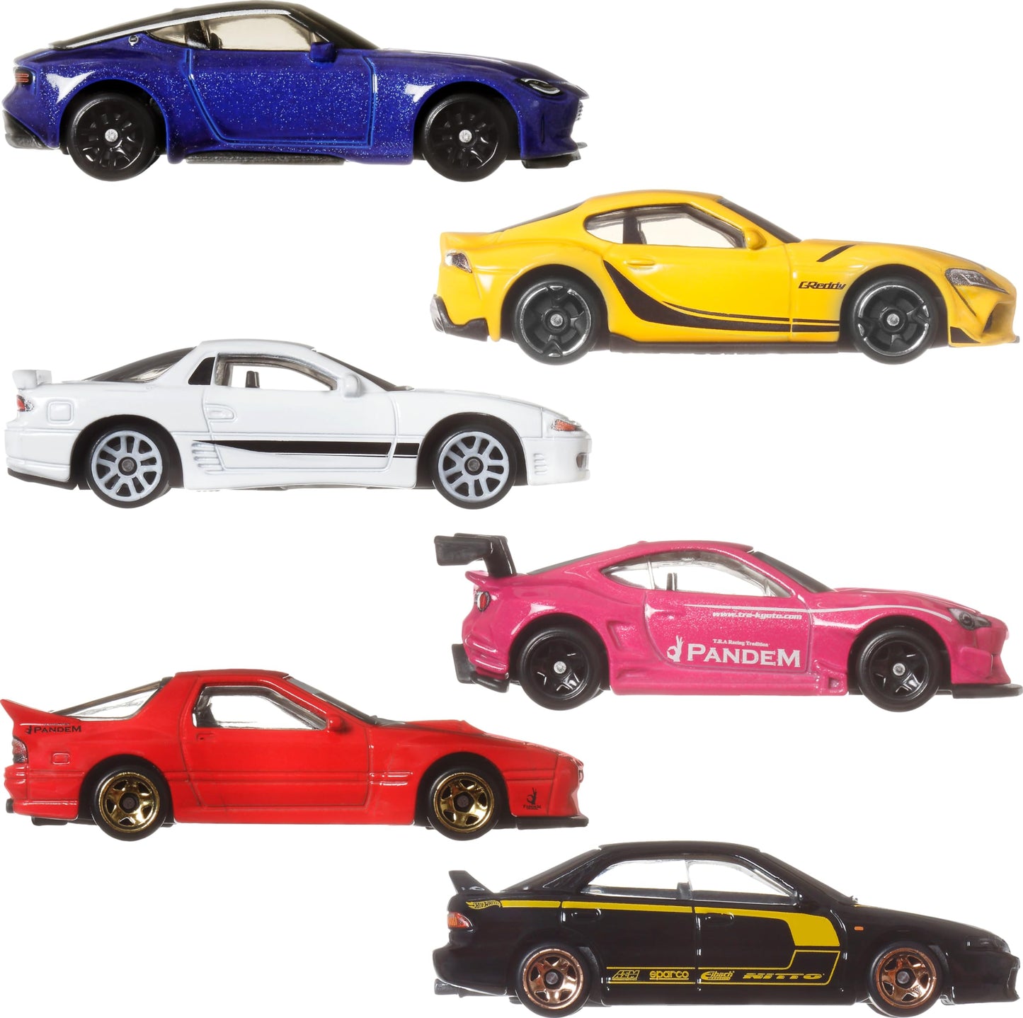Hot Wheels Streets of Japan 6-Pack – 1:64 Die-Cast Cars, All-Metal Collectible Set