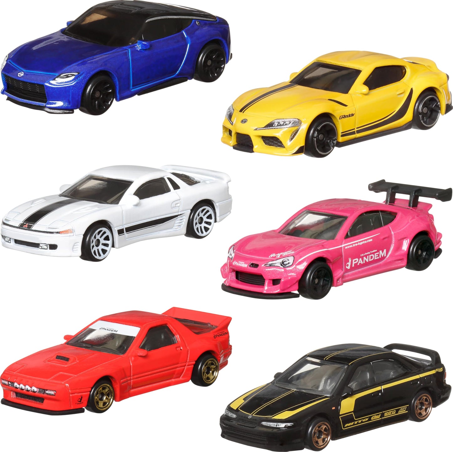 Hot Wheels Streets of Japan 6-Pack – 1:64 Die-Cast Cars, All-Metal Collectible Set