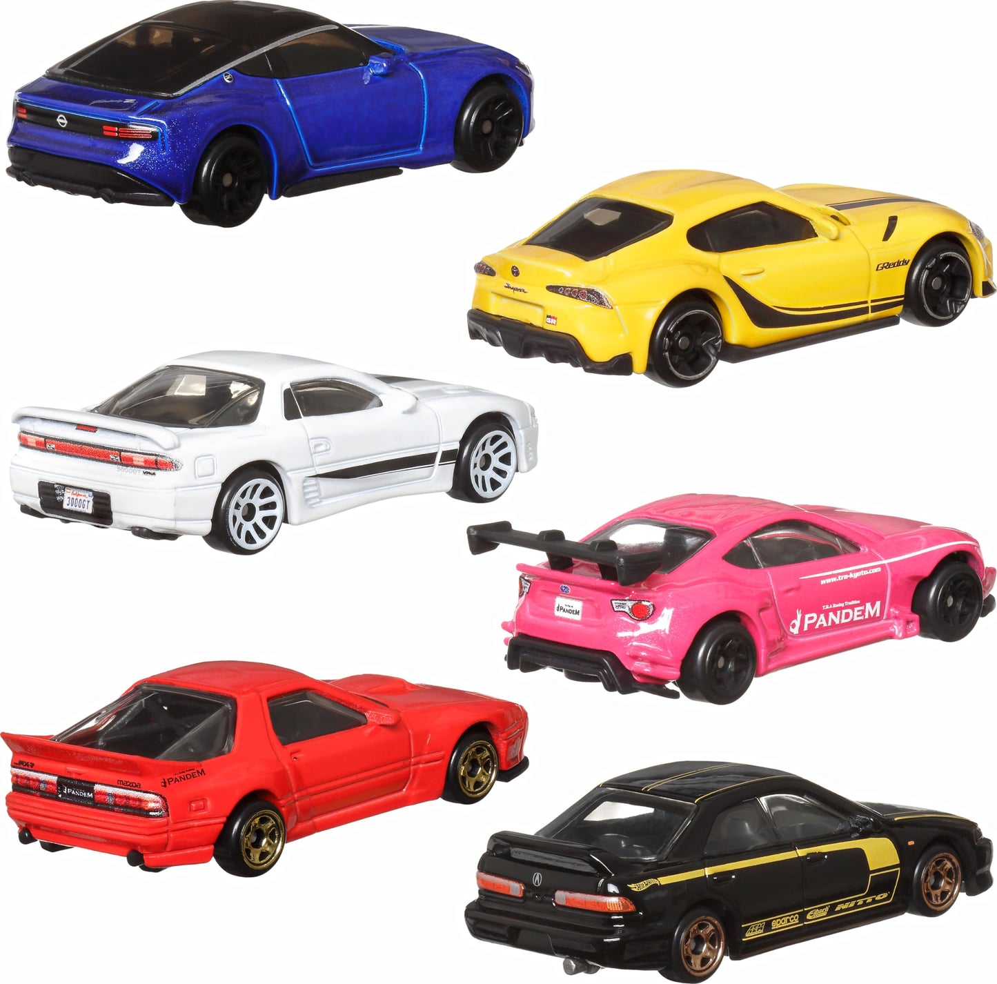 Hot Wheels Streets of Japan 6-Pack – 1:64 Die-Cast Cars, All-Metal Collectible Set