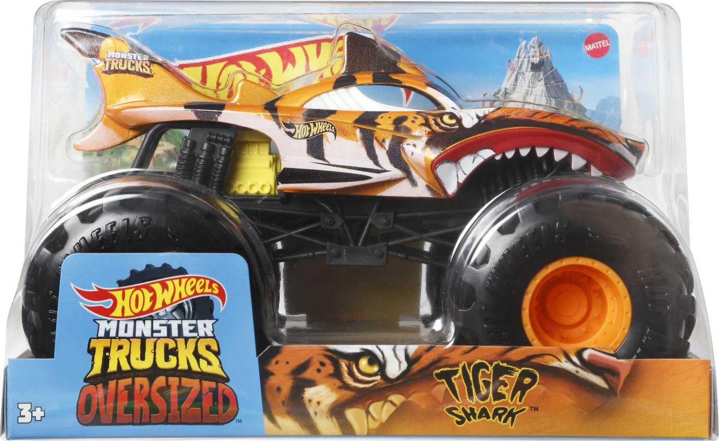 Hot Wheels 1:24 Tiger Shark Monster Truck – Oversized Die-Cast Vehicle