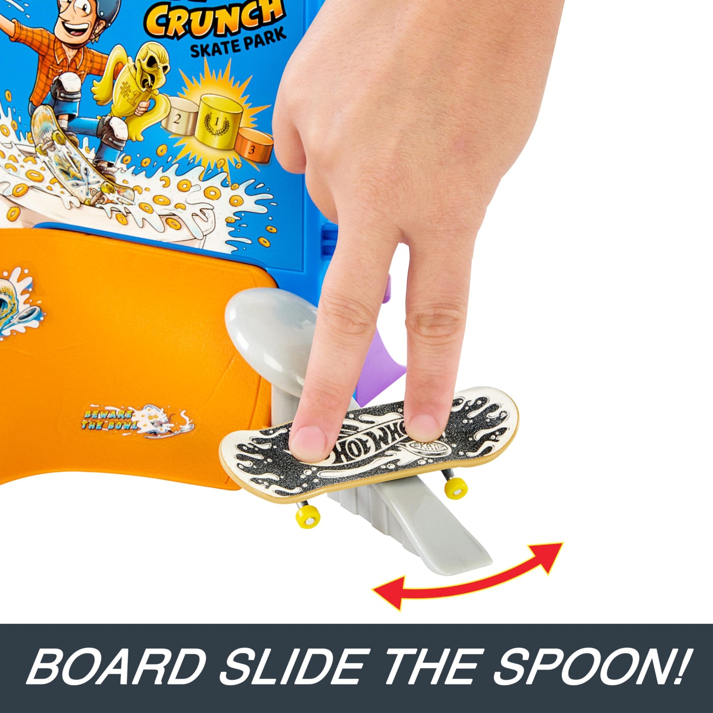 Hot Wheels Skate Tony Hawk Cereal Bowl Set — Exclusive Board, Removable Shoes & Storage for 4 Boards