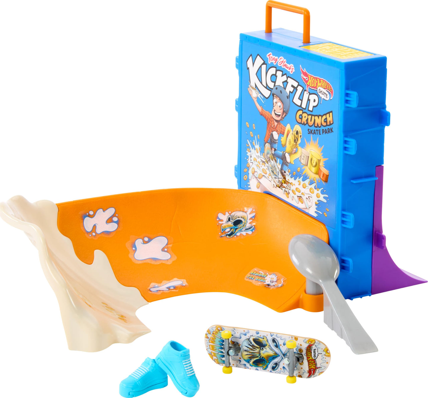 Hot Wheels Skate Tony Hawk Cereal Bowl Set — Exclusive Board, Removable Shoes & Storage for 4 Boards