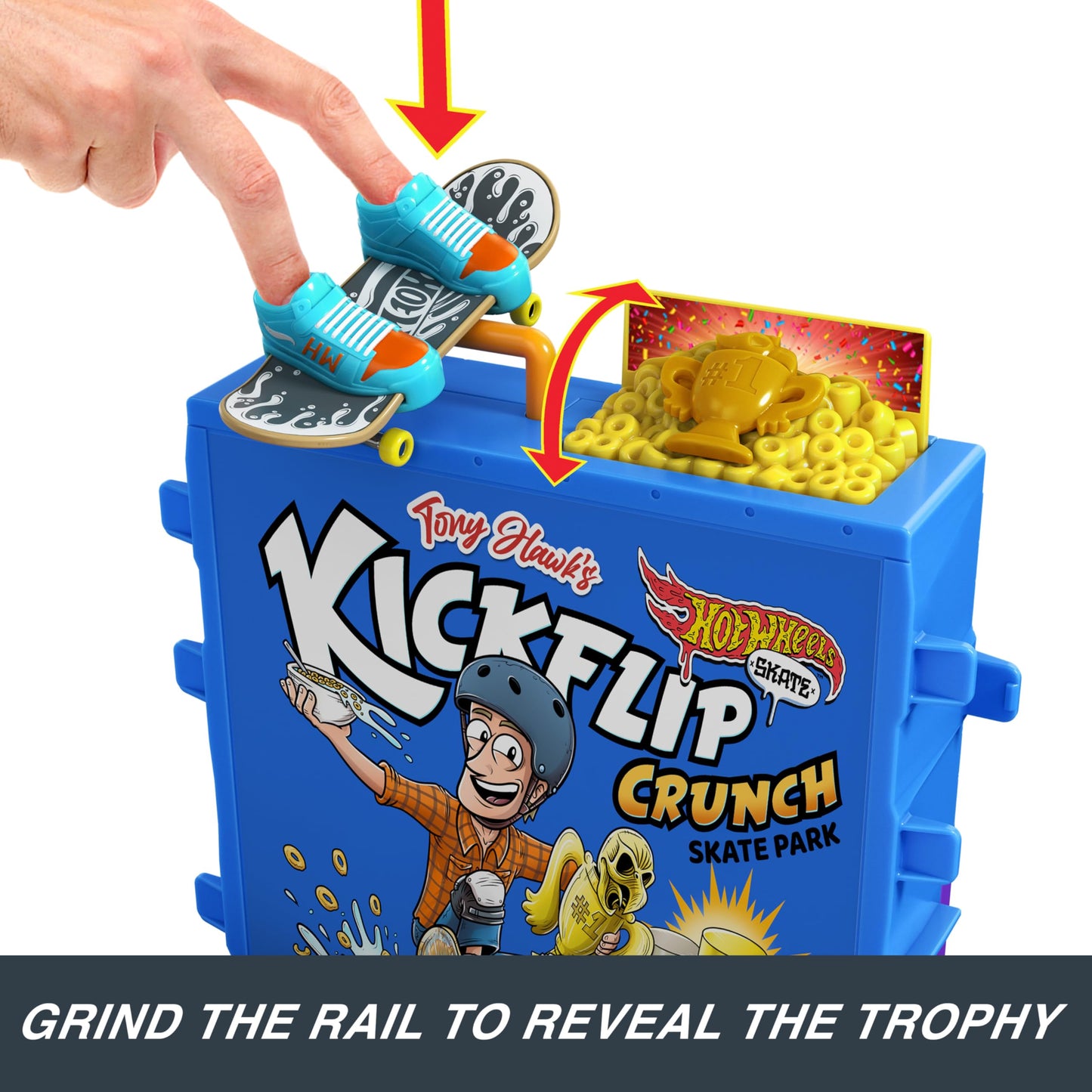 Hot Wheels Skate Tony Hawk Cereal Bowl Set — Exclusive Board, Removable Shoes & Storage for 4 Boards