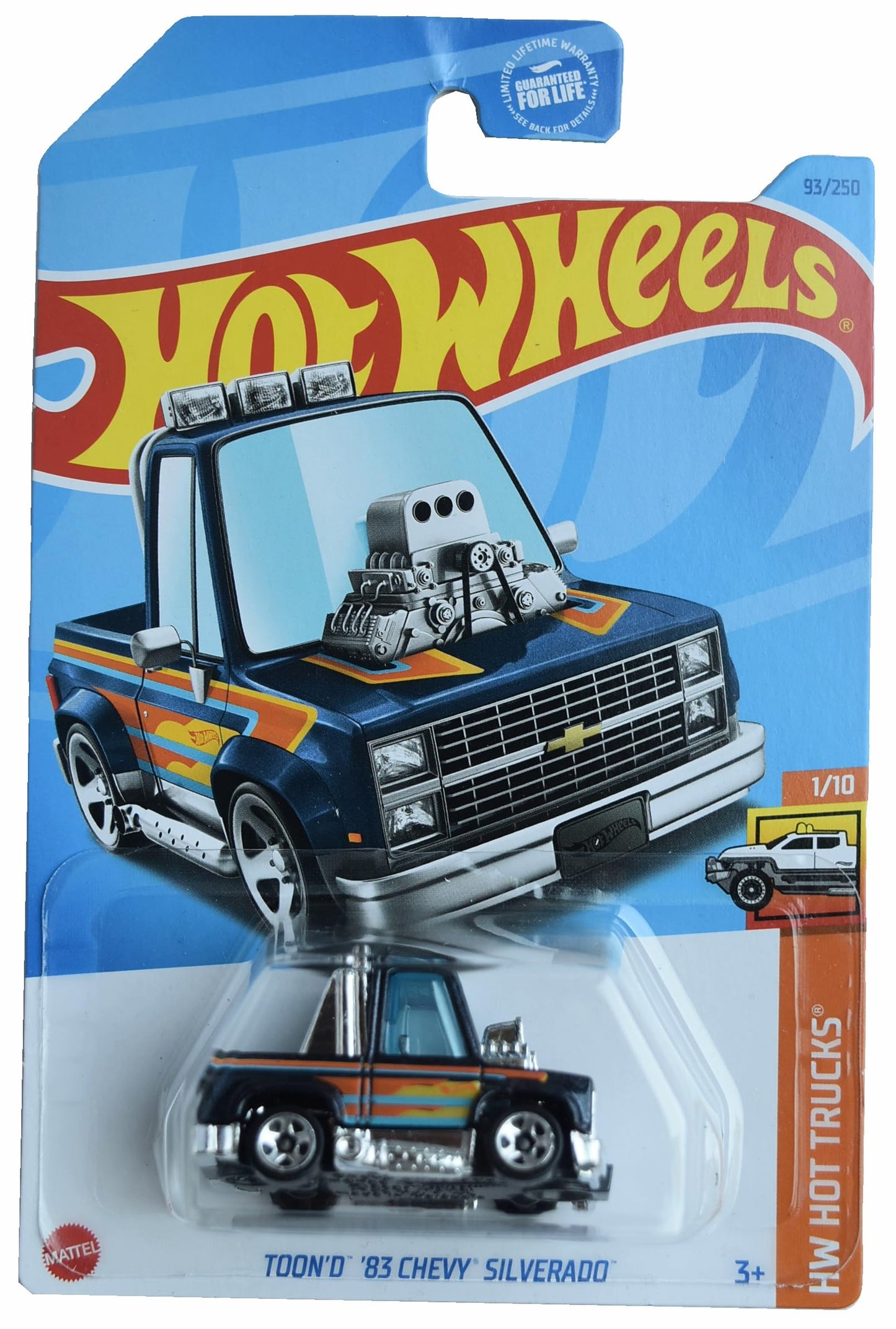 Hot Wheels Toon'd 83 Chevy Silverado – HW Hot Trucks 1:64 Blue Die-Cast (93/250)