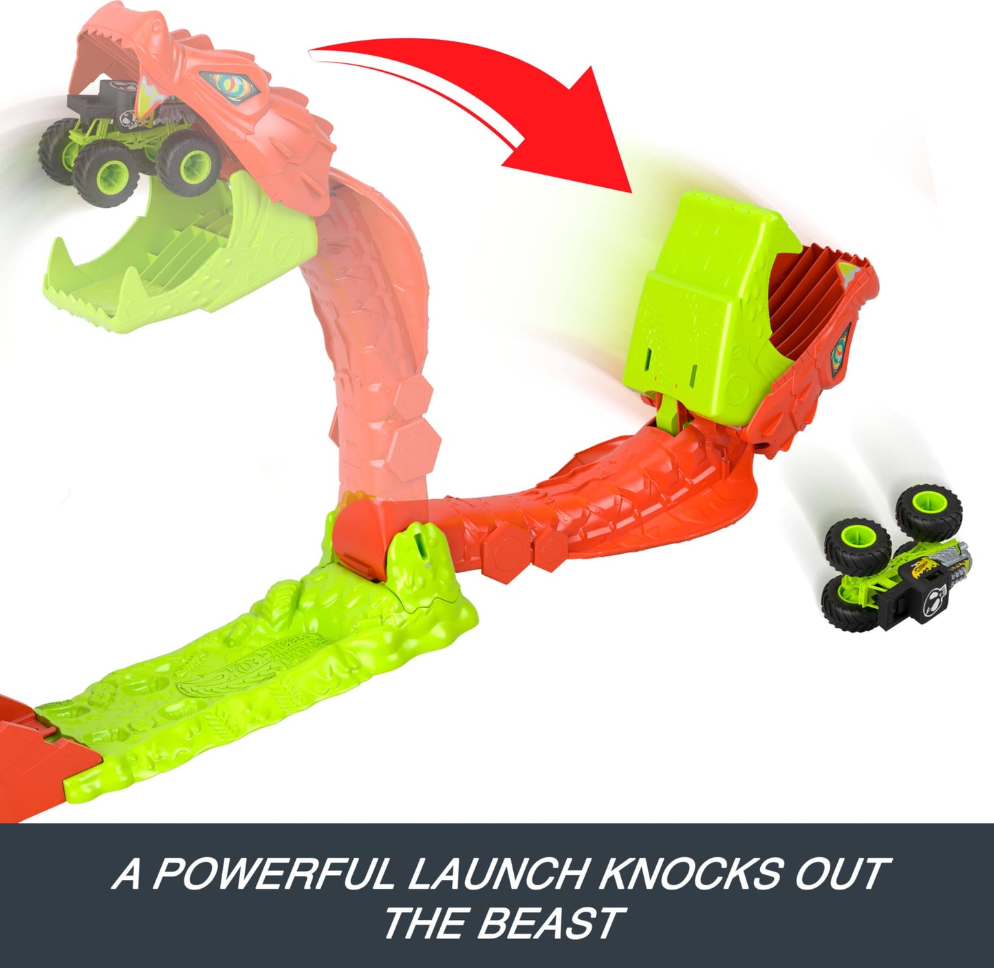 Hot Wheels Snake Slam Takedown Playset with Bone Shaker – 1:64 Vehicle Included