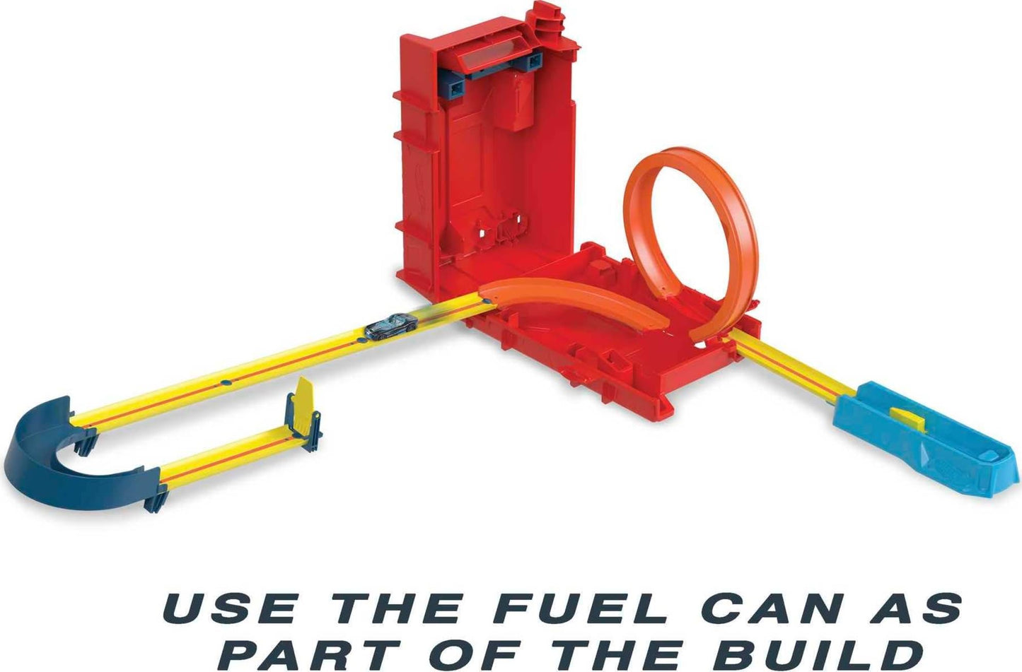 Hot Wheels Track Builder Unlimited Fuel Can Stunt Box – 14-Piece Set + 1:64 Vehicle