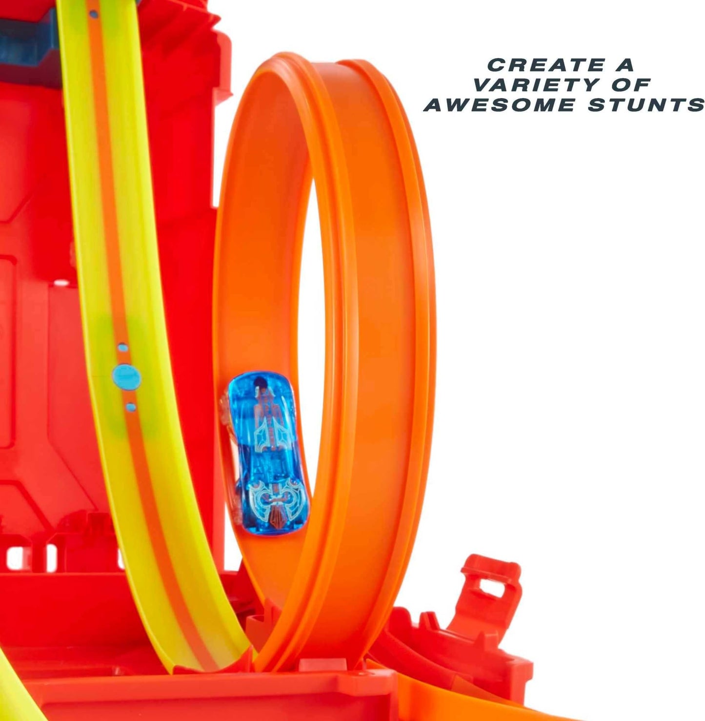 Hot Wheels Track Builder Unlimited Fuel Can Stunt Box – 14-Piece Set + 1:64 Vehicle