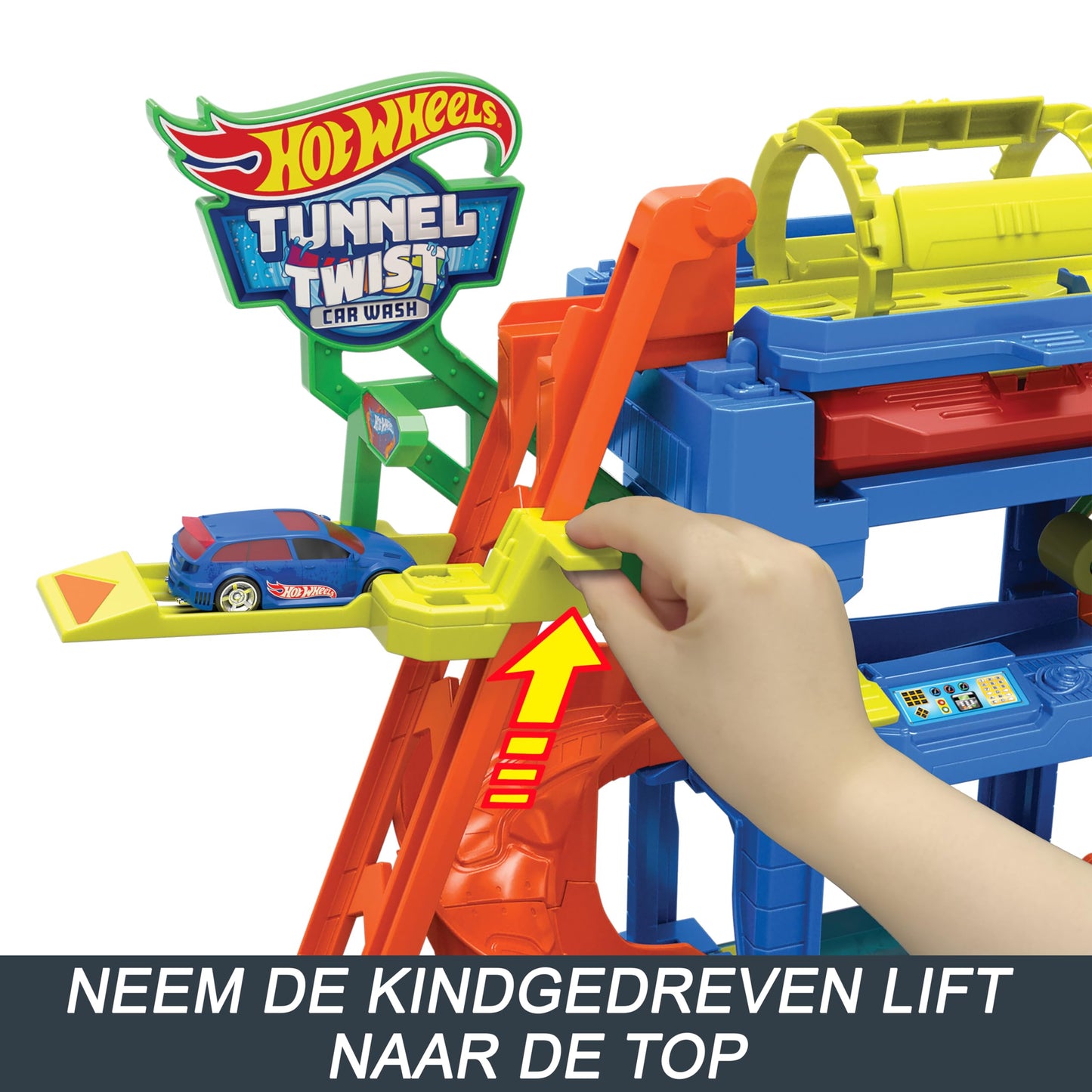 Hot Wheels Tunl Twist Car Wash 18pc – Color-Shifting Playset