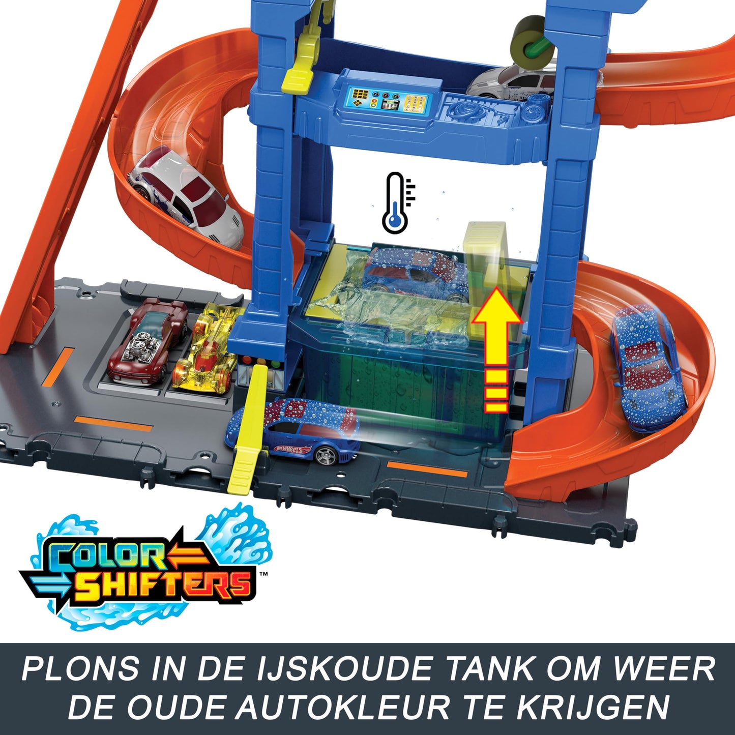 Hot Wheels Tunl Twist Car Wash 18pc – Color-Shifting Playset