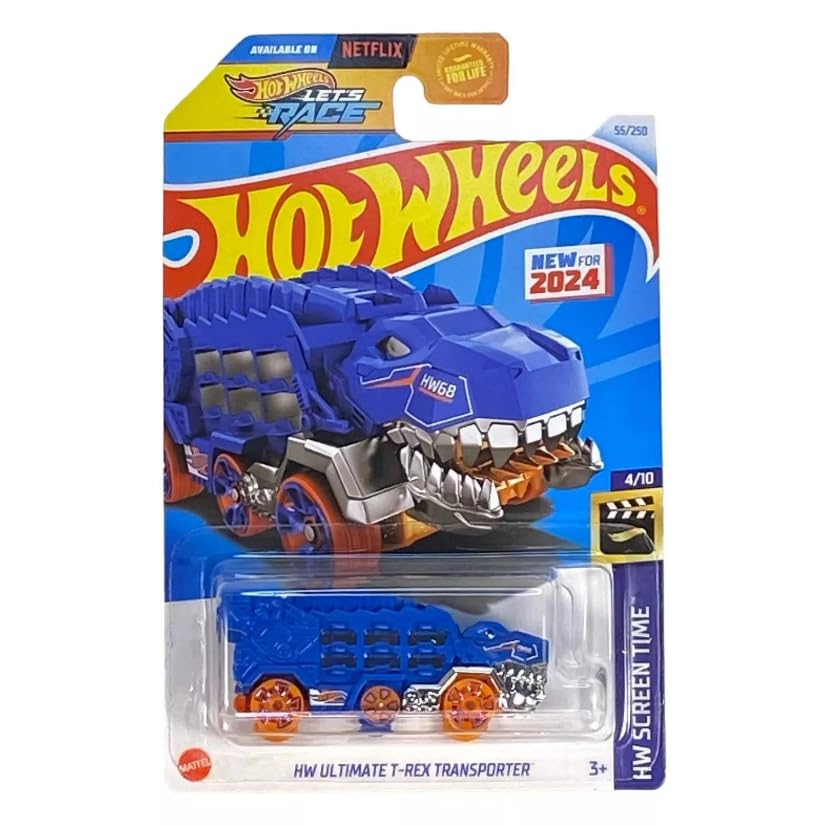 Hot Wheels Ultimate T-Rex Transporter Blue – Interactive Dino Playset | HW Screen Time 4/10