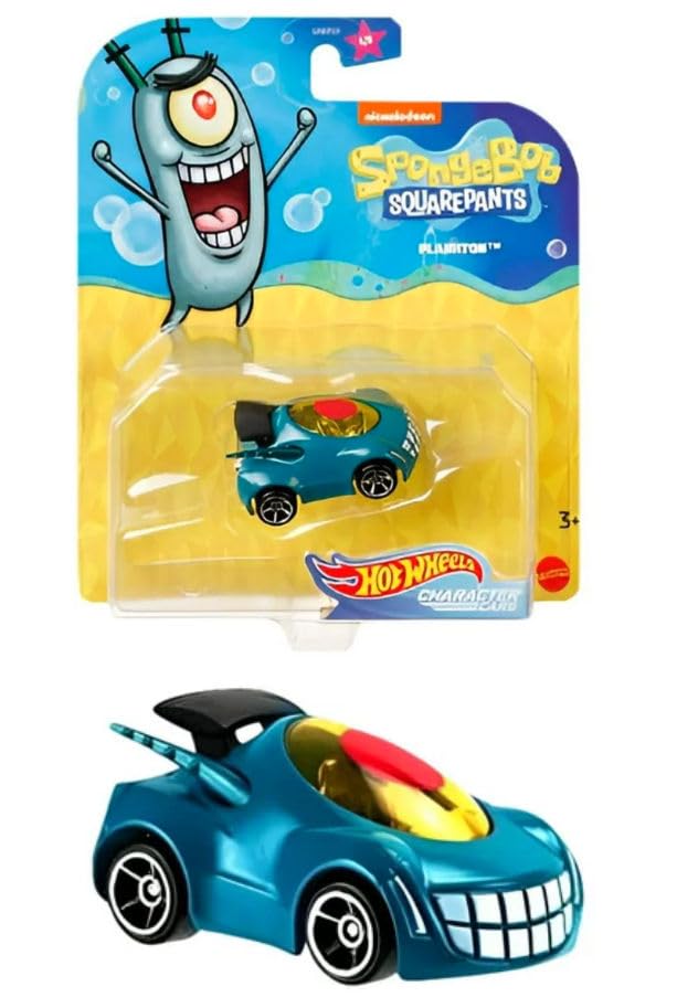 Hot Wheels Underwater Wheels SpongeBob SquarePants 6-Car Bundle – SpongeBob, Patrick, Squidward, Plankton, Mr. Krabs, Sandy