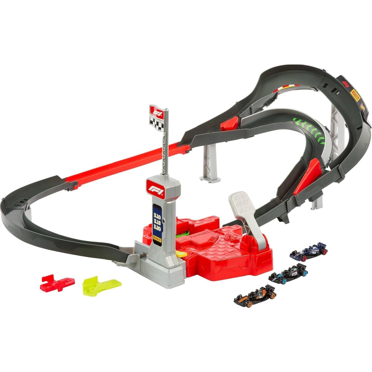 Hot Wheels Racing Formula 1 Sprint Race Circuit Set — 3 Die-Cast Cars, 1:64 Scale