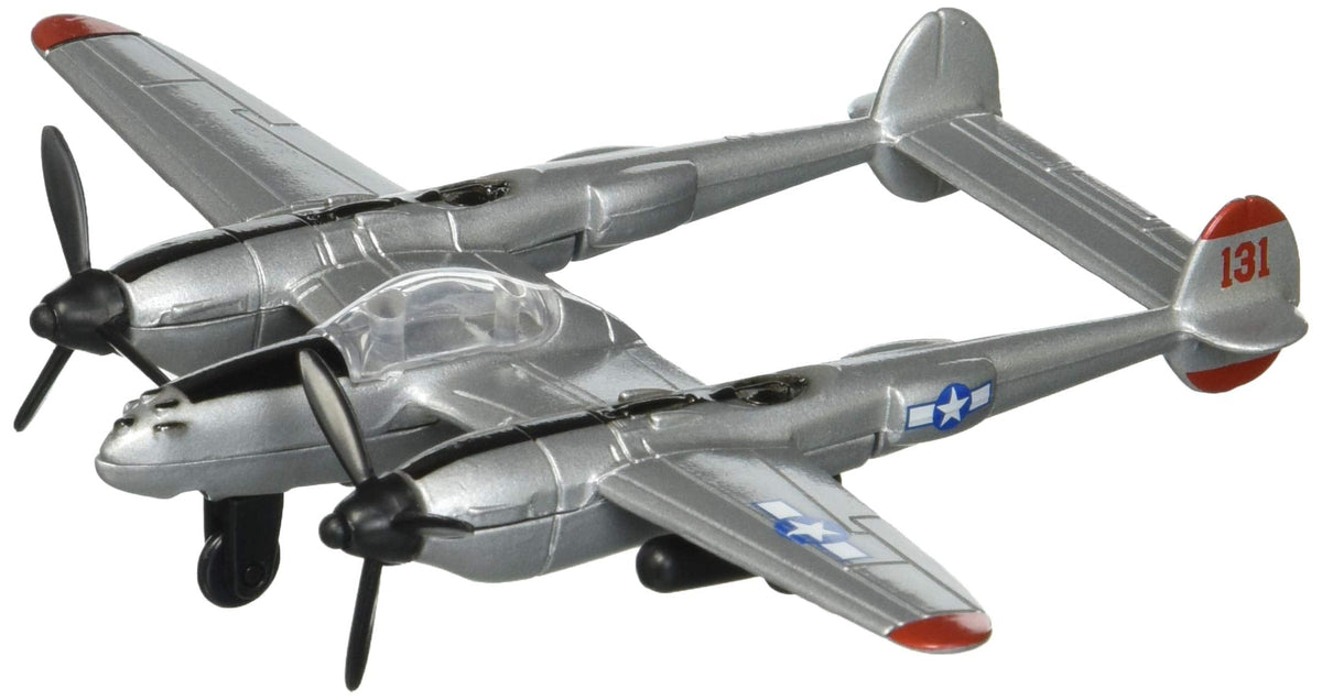 Hot Wings Planes P-38 Lightning with Connectible Runway Die Cast Plane