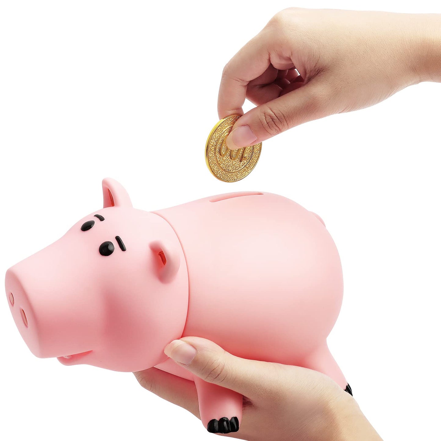 HOTFUN Piggy Bank Pink – Durable Cartoon Coin Bank for Kids, Unbreakable Gift